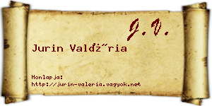 Jurin Valéria névjegykártya